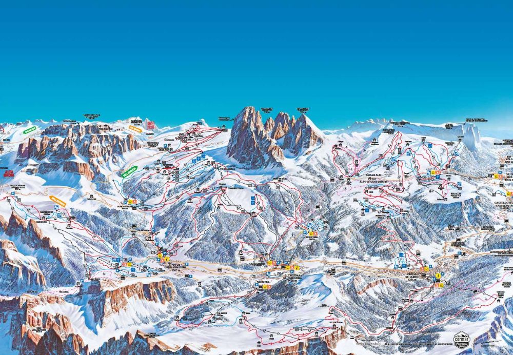 Val Gardena sítérkép